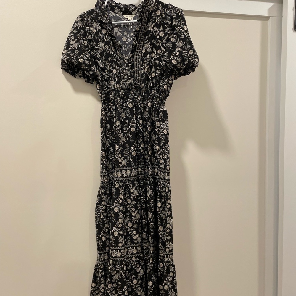 Max Studio Black and White Floral Maxi Dress